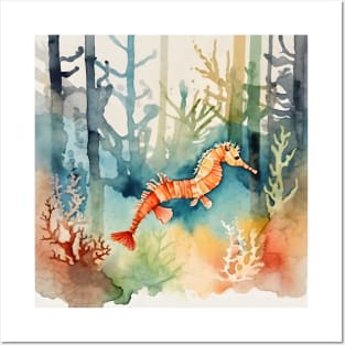 Watercolor Seahorse Spirit Animal Posters and Art